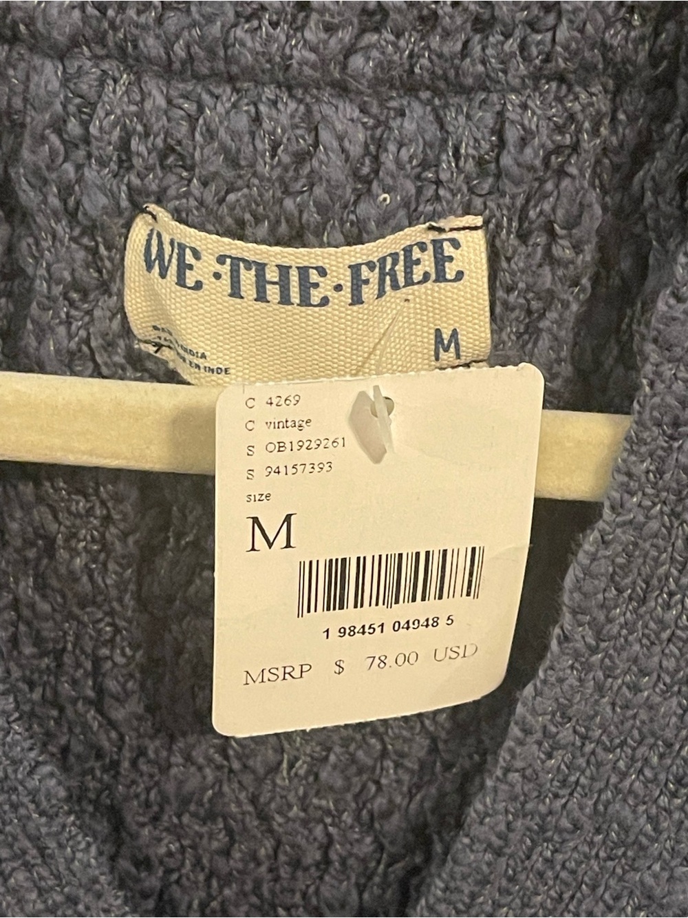 Free People We The Free Ava Knit Vest in Vintage Indigo - Picture 9 of 13